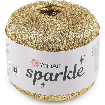 Příze Pletací příze Sparkle s lurexem 25 g, barva 2 (1306) zlatá