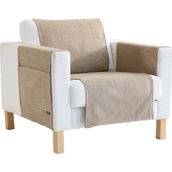 Napínací potah Blancheporte Žinylkový přehoz na pohovku a křeslo hnědošedá křeslo