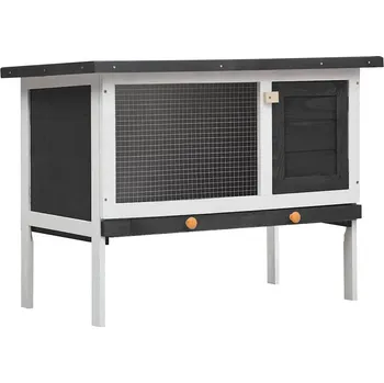 zahrada-XL Zahradní králíkárna 1 patro šedá dřevěná 170828