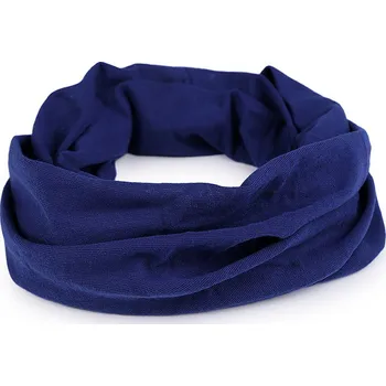 Šátek Multifunkční šátek pružný, bezešvý, jednobarevný, velké, 4 modrá tmavá