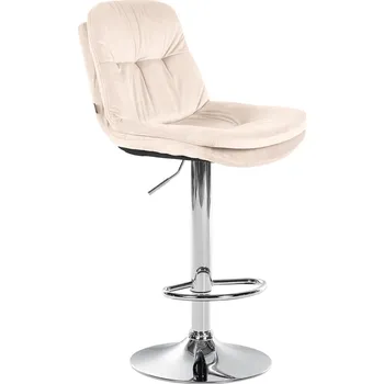 Barová židle LRCZ Sametová barová židle Laurel Barva: červená, Materiál rámu: Kov matně bílý