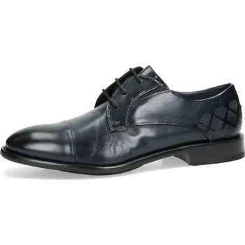 Pánské polobotky Bugatti pánské kožené společenské boty - tmavomodré