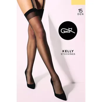 Dámské punčochy Dámské punčochy k podvazkovému pásu KELLY - Stretch béžová 1/2