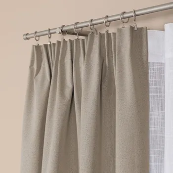 Dekorační zatemňující závěs SUPER BLACKOUT TAPE s řasící páskou světle béžová color 015 (cena za 1 kus) 140x250 cm 100% stínění Mybesthome