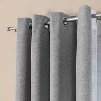 Dekorační zatemňující závěs SUPER BLACKOUT s kroužky šedá I. color 002 (cena za 1 kus) 140x250 cm 100% stínění Mybesthome