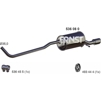 Výfukový systém Zadní tlumič výfuku ERNST 536080