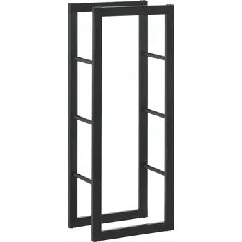 Stojan na palivové dřevo Täby Ocel 40x25x100cm Černý
