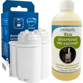 Příprava nápoje Siemens Brita Intenza 17000705 filtr do kávovaru (3 ks) + Penepex Eco univerzální odvápňovač 500 ml