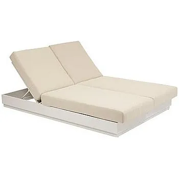 Zahradní lehátko DEOKORK Hliníkové lehátko pro 2 osoby MADRID (cappuccino)