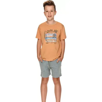 Pánské pyžamo Chlapecké pyžamo 2749 Wadim cinnamon - TARO skořicová 122