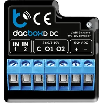Síťový konektor Blebox dacBoxD DC - 2kanálový WiFi ovladač 0-10V