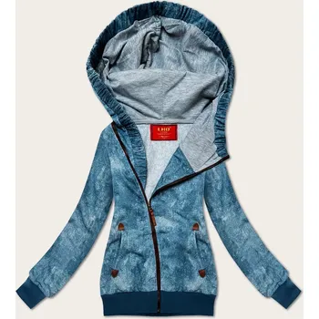 Dámská mikina Světle modrá vypasovaná dámská mikina s asymetrickým zipem LHD (AMG-61) odstíny modré XL (42)