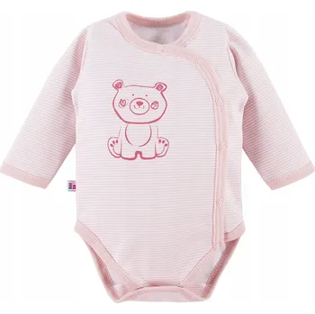 Kojenecký body Body kojenecké vel 62 rozepínací dlouhý rukáv bavlněné Eevi růžové proužky
