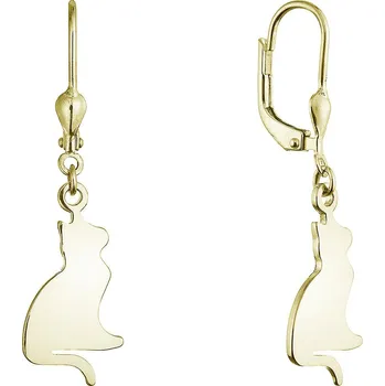 Náušnice EVOLUTION GROUP CZ Pozlacené stříbrné náušnice kočky - 61129