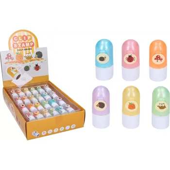 Dětské razítko Samotiskací razítko s klipem – mix zvířátek a motivů