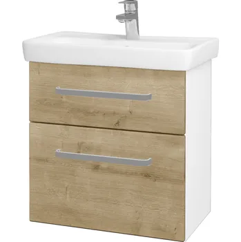 Koupelnový nábytek Dřevojas - Umyvadlová skříňka GO SZZ2 60 - N01 Bílá lesk / Úchytka T01 / D09 Arlington 148621A