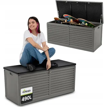 Úložný box Zahradní úložný box plast 490 l šedý