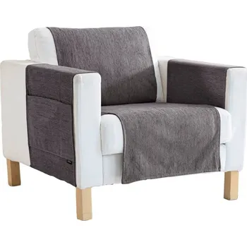Napínací potah Blancheporte Žinylkový přehoz na pohovku a křeslo šedá křeslo