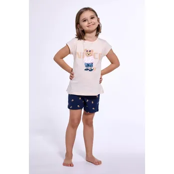 DÍVČÍ DĚTSKÉ PYŽAMO KR 787/107 PĚKNÉ broskev 98/104