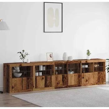 Komoda vidaXL LED komoda Staré dřevo 283 x 37 x 67 cm kompozitní dřevo [3333113]