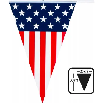 Girlanda USA vlajky 6 m 30x20 cm americká narozeninová oslava