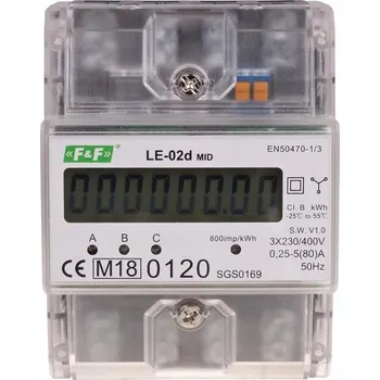 Bezpečnostní kamera F&F MĚŘIČ SPOTŘEBY ELEKTRICKÉ ENERGIE MID LE-02D