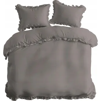Povlečení Povlečení 160x200 Tmavě šedé s volánkem, jednobarevné Pure 23