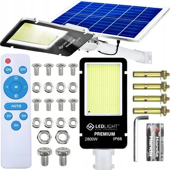 Venkovní osvětlení Pouliční lampa Azaris 2800 W 140000 lm, bateriové/solární napájení