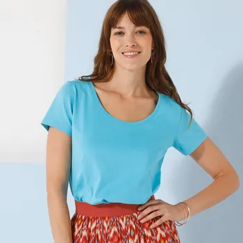Pánské tričko Blancheporte Tričko s kulatým výstřihem a krátkými rukávy tyrkysová 50