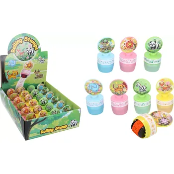 Dětské razítko Rolovací razítka zvířátka – sada do displeje