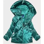 Zelená metalická krátká dámská zimní bunda puffer (omdl-022) odstíny zelené S (36)