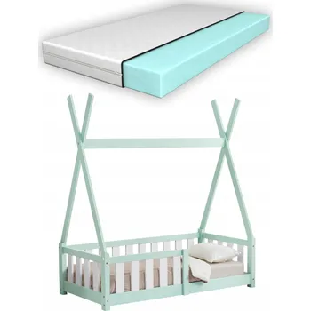 Dětská postýlka s matrací 70x140 cm mátová