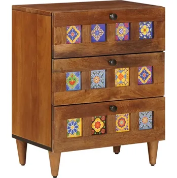 Noční stolek vidaXL Noční skříňka Hnědá 50 x 33 x 62 cm Masivní mangové dřevo [4018233]