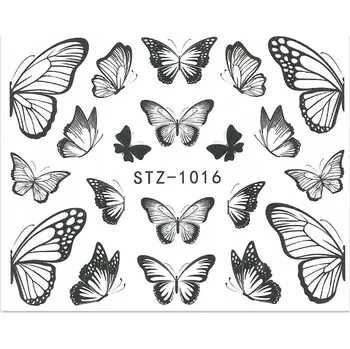 Samolepky na nehty černé motýlky STZ-1016