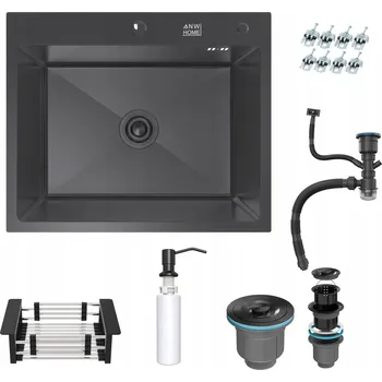 Granitový dřez Ocelový dřez 60x50 PVD grafit