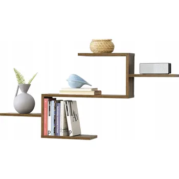 police Plovoucí police s 5 policemi Tmavé dřevo 104x14,5x49,5 cm