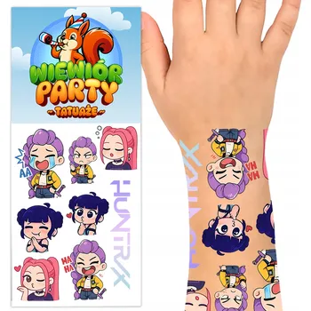 Tetování Smyvatelné tetování pro děti K-POP Démonští lovci Huntrix Pohádka Rumi Zoey