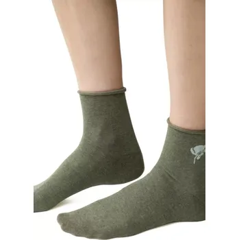 Pánské oblečení Dámské vzorované ponožky 099 OLIVE MELANGE 38-40