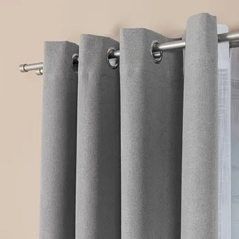 Dekorační zatemňující závěs SUPER BLACKOUT s kroužky světle šedá color 023 (cena za 1 kus) 140x250 cm 100% stínění Mybesthome