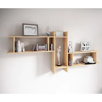 police Vcm 3dílná nástěnná police Sirola Maxi, dub medový