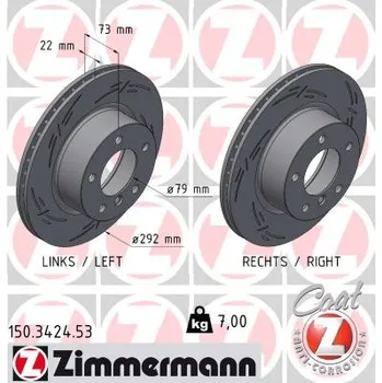 Brzdový kotouč Brzdový kotouč ZIMMERMANN 150.3424.53