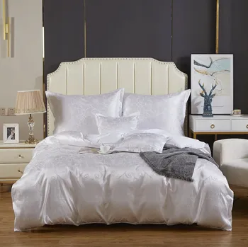 Povlečení POVLEČENÍ 220X200 SATÉNOVÉ BAVLNĚNÉ, SADA 3 DÍLNÁ ELEGANTNÍ VÝŠIVKA AT001