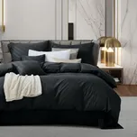 Povlečení Černé Damašek Bavlněné 220 x 200 cm + 2 povlaky na polštáře 70 x 80 cm