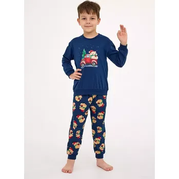 Cornette Kids Boy 593/172 Teddy 2 l/r Vánoční pyžamo 86-128 tmavě modrá 122-128