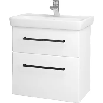 Koupelnový nábytek Dřevojas - Umyvadlová skříňka GO SZZ2 60 - N01 Bílá lesk / Úchytka T06 / L01 Bílá vysoký lesk 20760H
