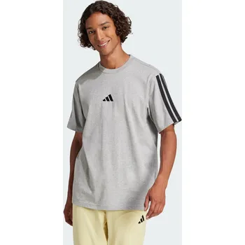 ADIDAS Tričko Essentials 3-Stripes Single Jersey 2XS ČERNÁ|ŠEDÁ