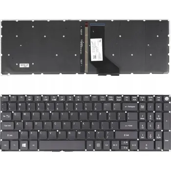 Náhradní klávesnice pro notebook KLÁVESNICE PRO ACER ASPIRE E5-573 E5-575 E5-575G E5-722 E5-775 ES1-523 S PODSVÍCENÍM