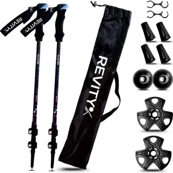 Trekingová hůl REVITY Trekingové hole REVITY Discover 65-135 cm MODRÁ|ČERNÁ