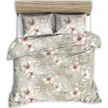 Povlečení Krepové povlečení 200x220 čajové kreslené květiny