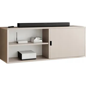 Televizní stolek TV stolek LUNA 2 černý, otevřená police, kašmír